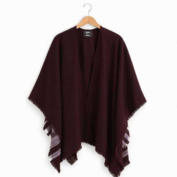 V. FRAAS | Burgundy & Grey Shawl – One Size Fits All - Picture 2 of 5